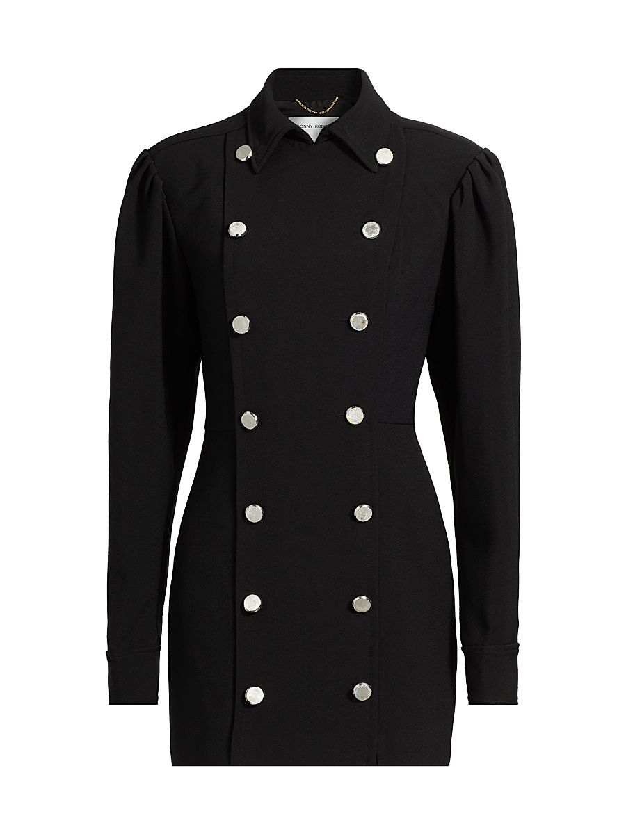 Women's Boge Double-Breasted Minidress - Jet Black - Size Large