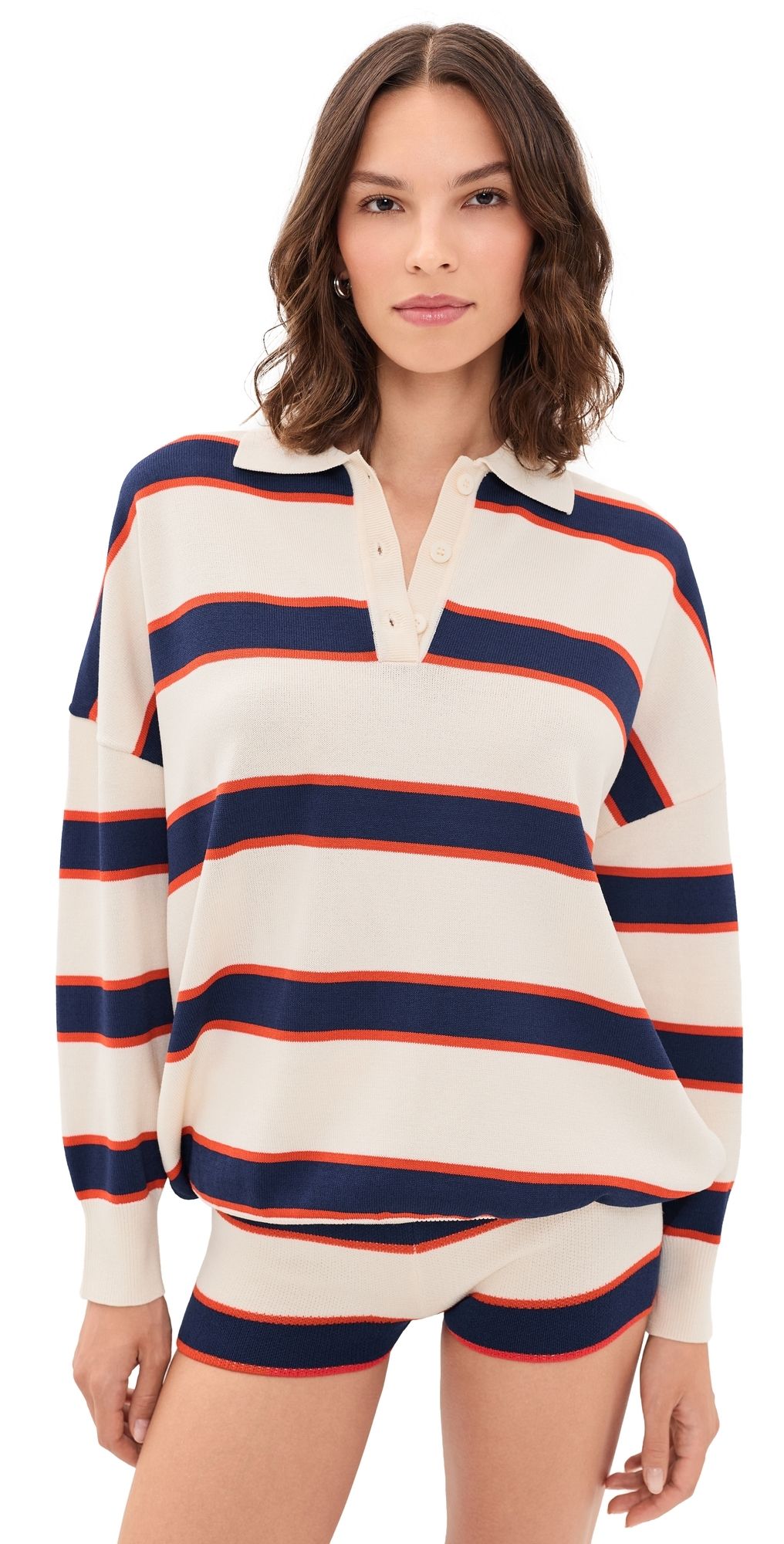 SEROYA Taby Sweater Eggshell Stripe L