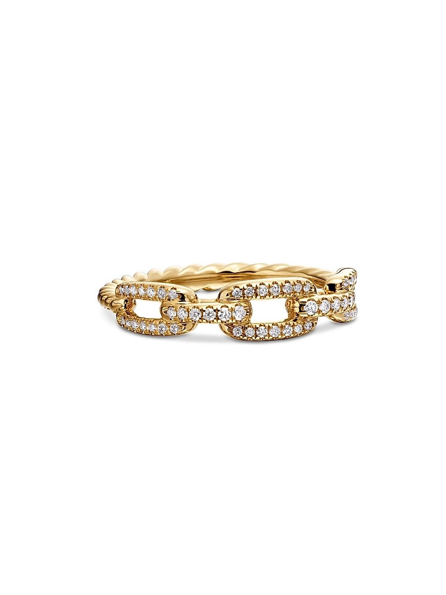 Women's Stax Chain Link Ring in 18K Yellow Gold - Gold - Size 10