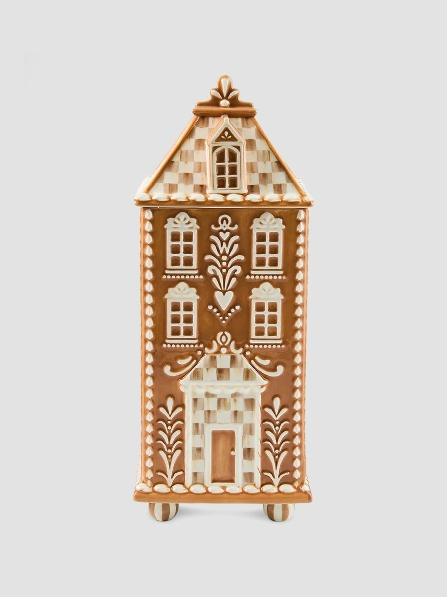 MacKenzie-Childs Mocha Check Gingerbread Large Canister
