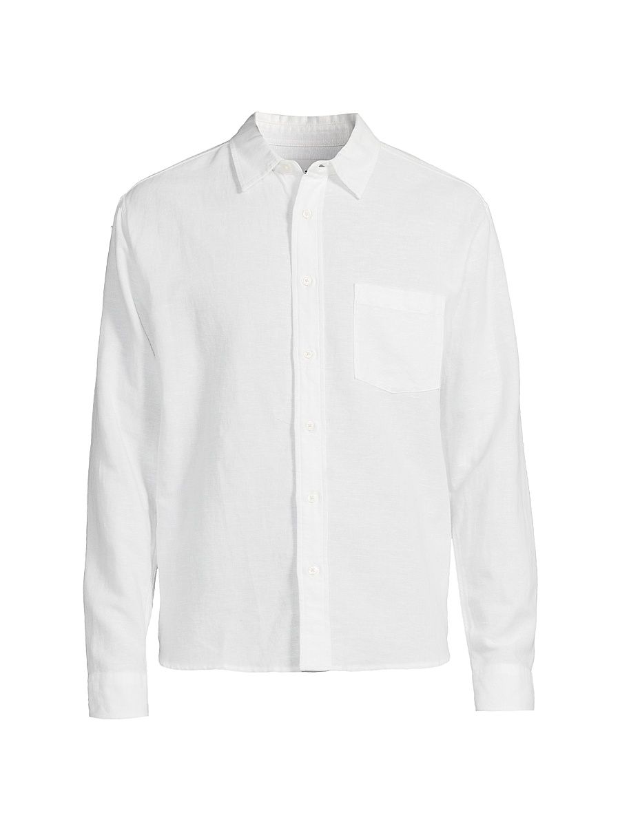 Men's Resonance Linen-Cotton Shirt - White - Size XS