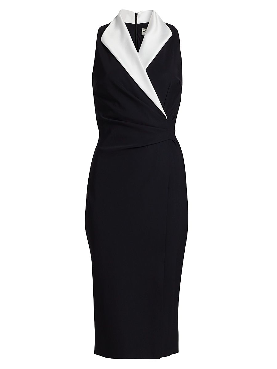 Women's Dani Collared Sleeveless Dress - Black White - Size 4