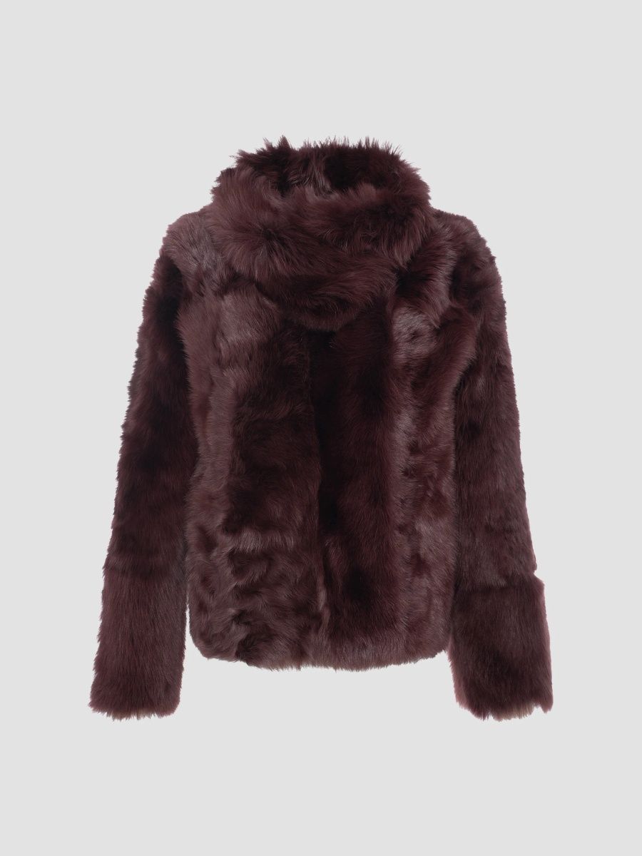Gorski Women's Toscana Shearling Lamb Reversible Coat - Merlot - Size XS