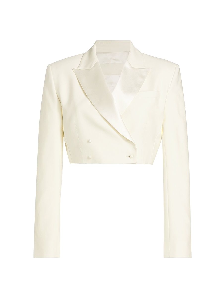 Women's Ford Crop Tuxedo Jacket - Pearl - Size 12