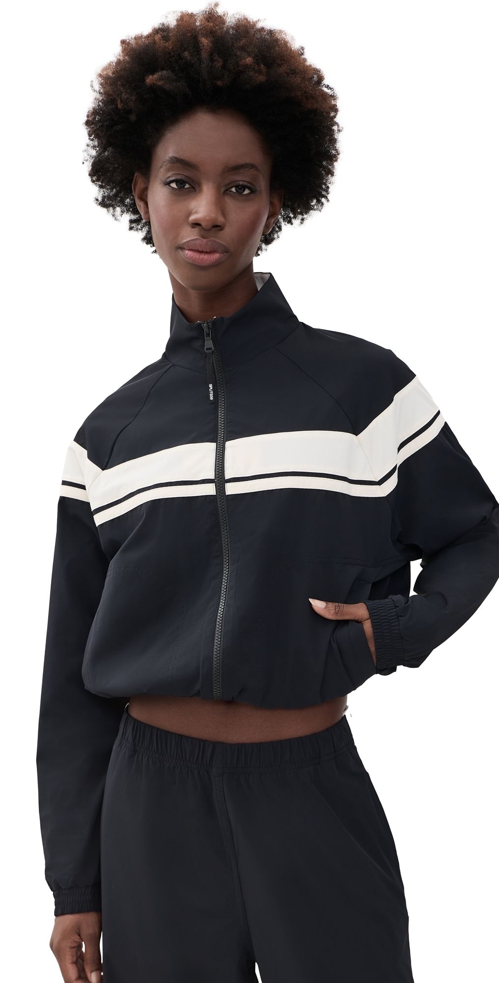 Splits59 Morrison Nylon Twill Track Jacket Black/Creme M