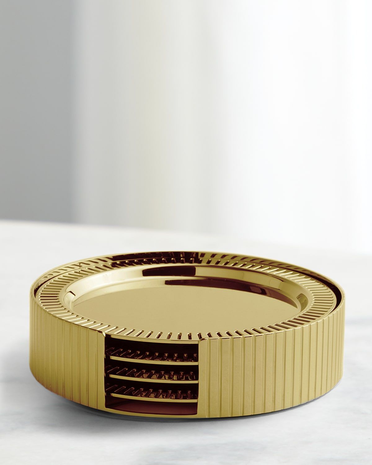 Striations Coasters in Holder, Set of 4