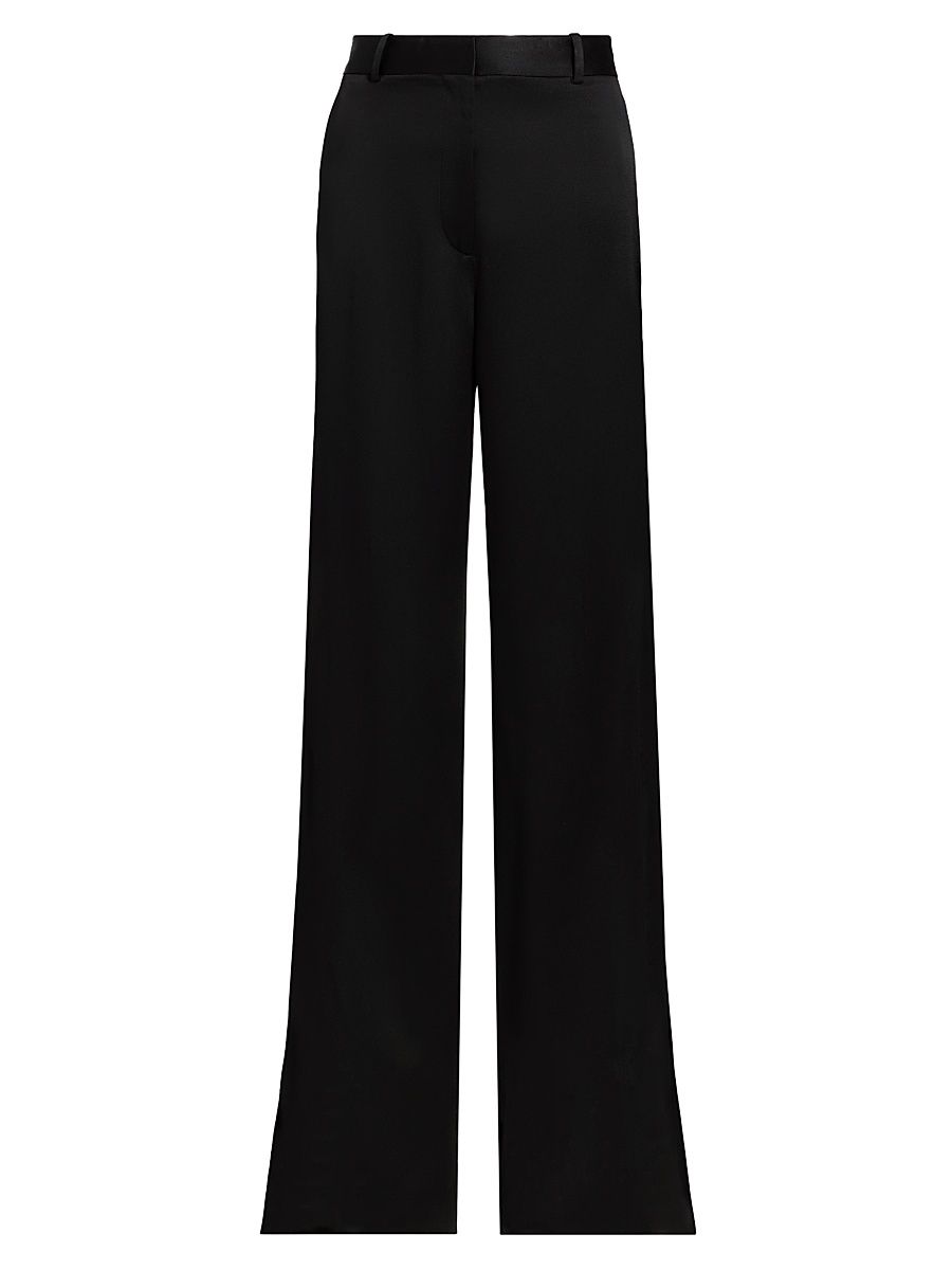 Women's Cuff-Slit Slouch Trousers - Black - Size 4