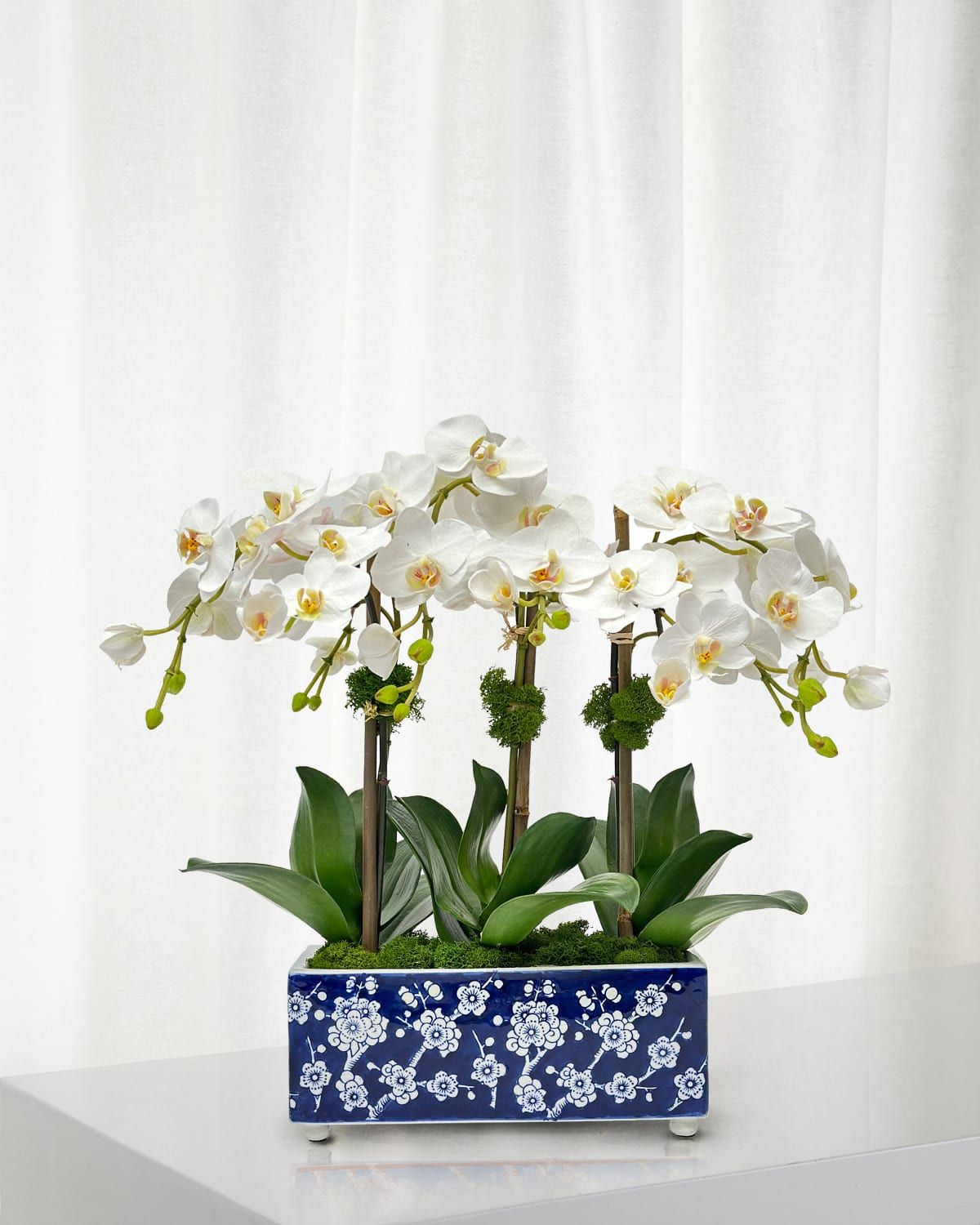Orchid 19" Faux Floral Arrangement in Longlife Porcelain Arranger