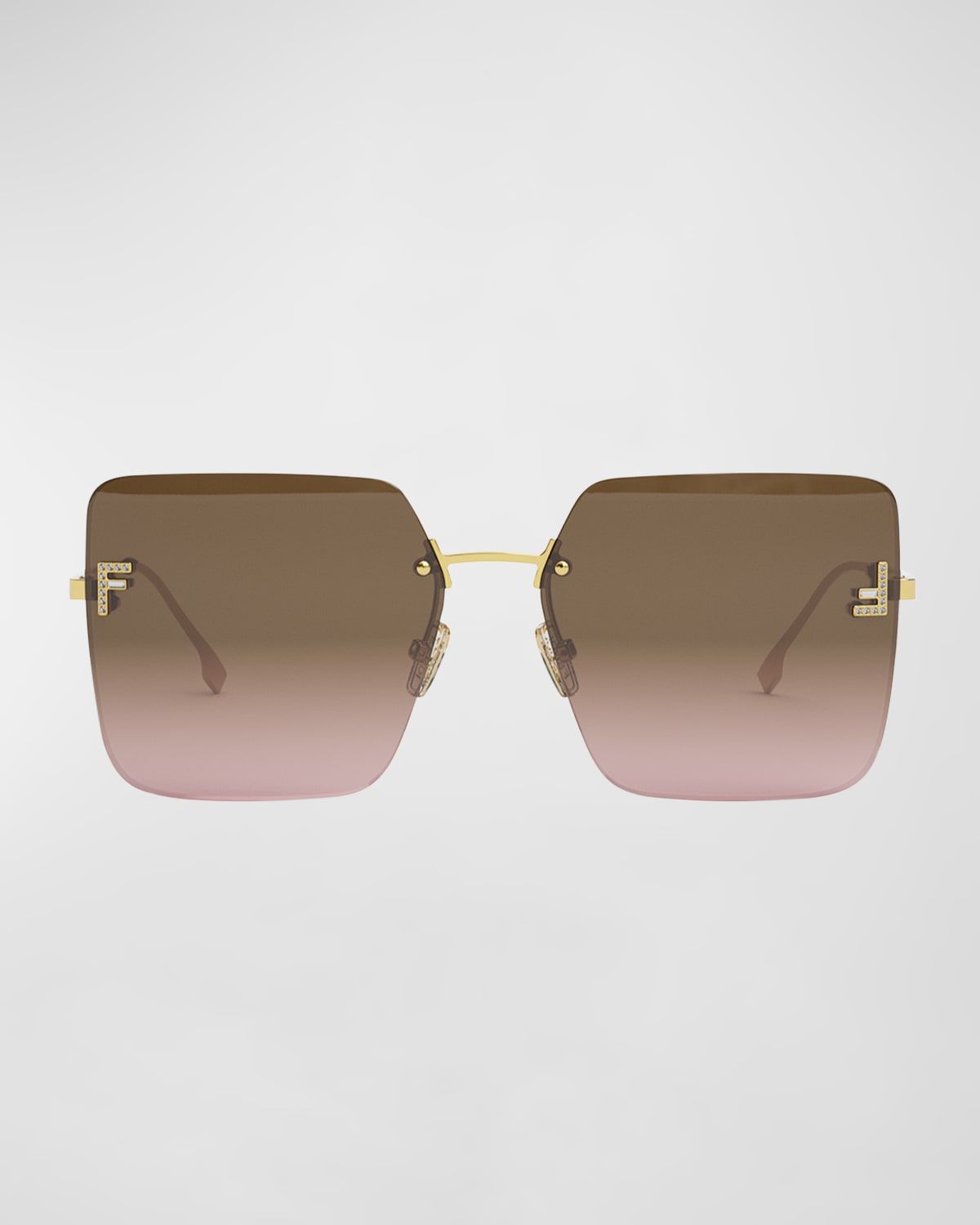 F Monogram Rimless Metal Butterfly Sunglasses