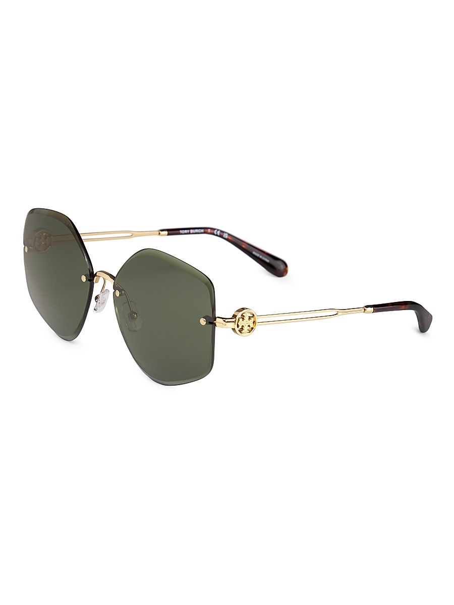 Women's 58MM Geometric Sunglasses - Green Gold