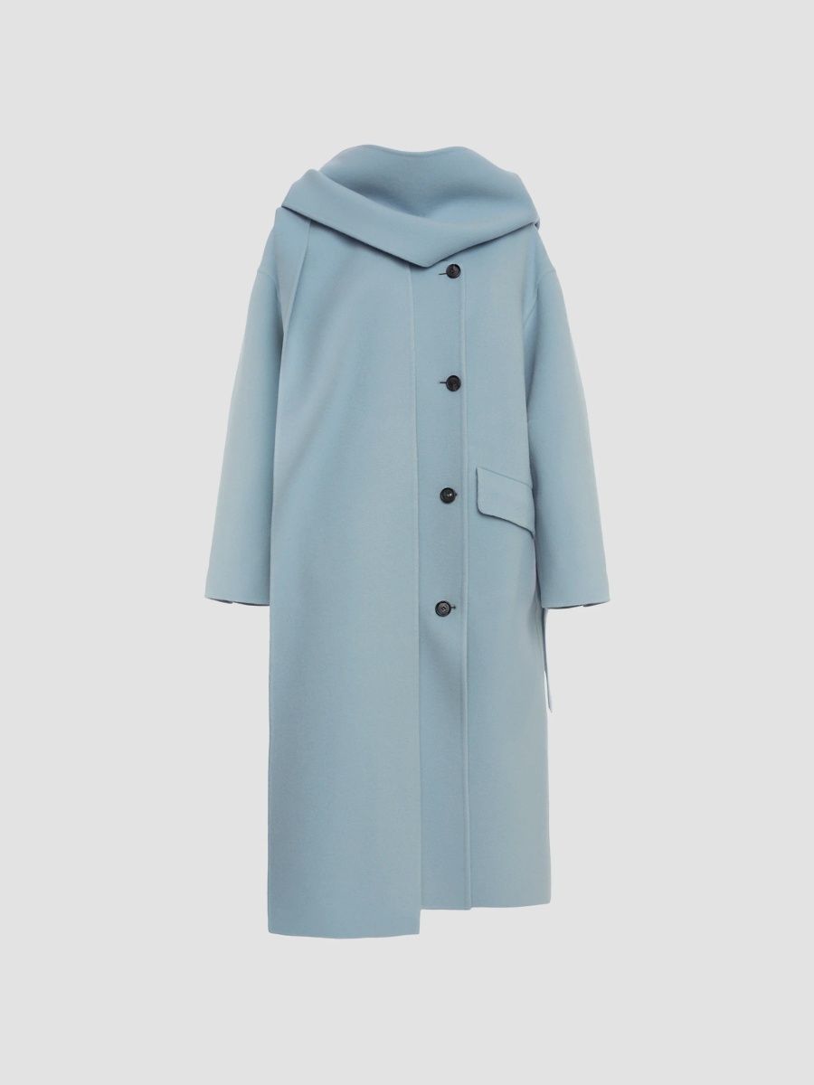 Malo Women's Hooded Wool-Cashmere Overcoat - Wind - Size 12