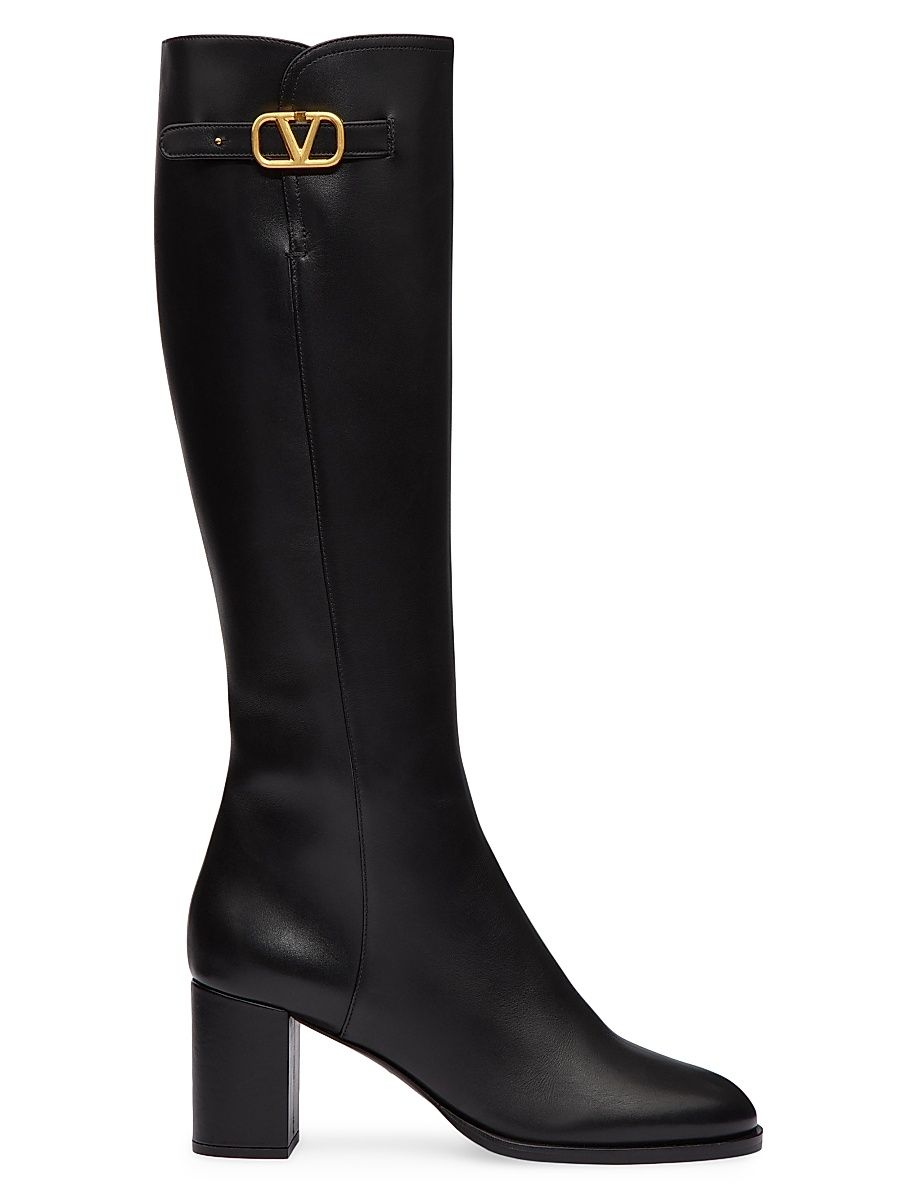 Women's VLogo Signature Calfskin Boots 70MM - Black - Size 7