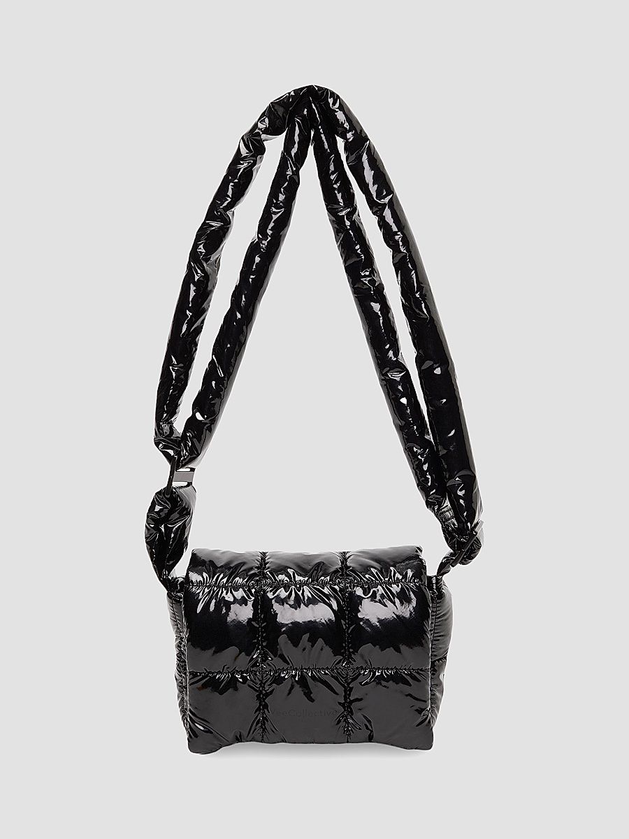 Women's Porter Mini Nylon Messenger Bag - Black Vinyl