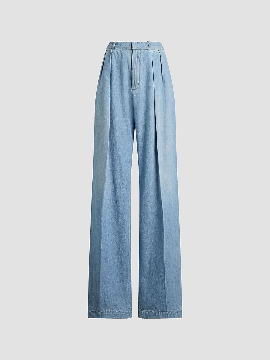 Women's Livie Denim Pleated Jeans - Cirrus Indigo - Size 8