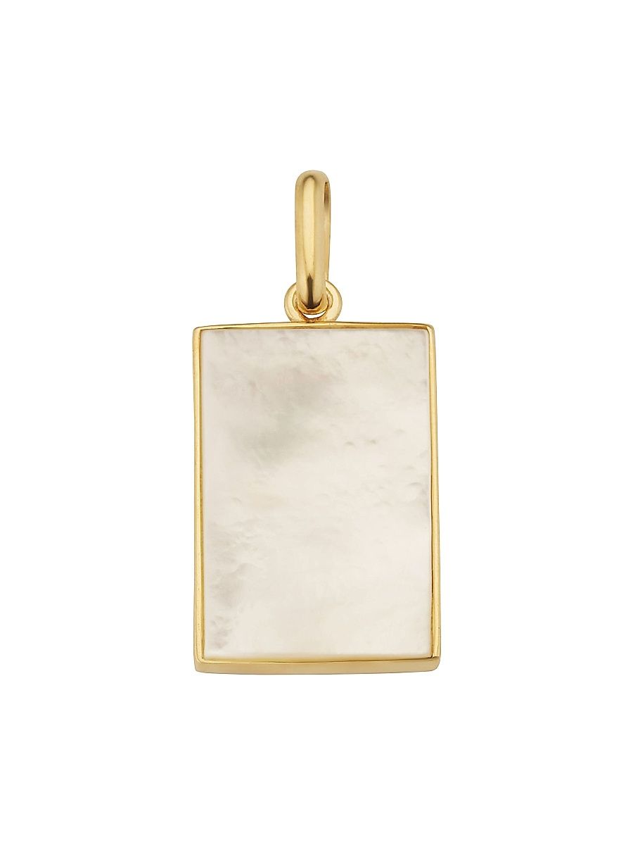 Women's 14K Yellow Gold Mother of Pearl Tag Me Pendant Charm - Yellow Gold