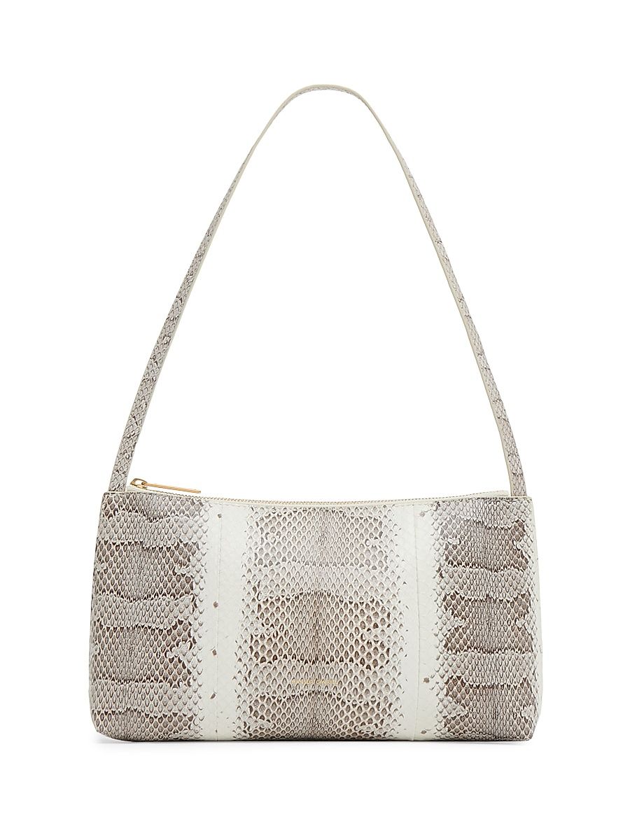 Women's Gaia Snake-Embossed Leather Shoulder Bag - Roccia