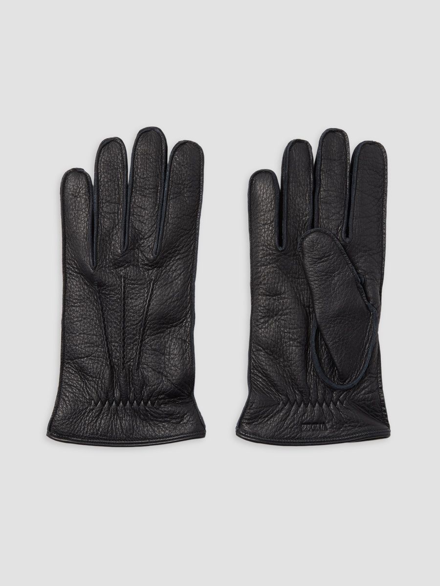 ZEGNA Men's Deerskin Gloves - Black - Size XL