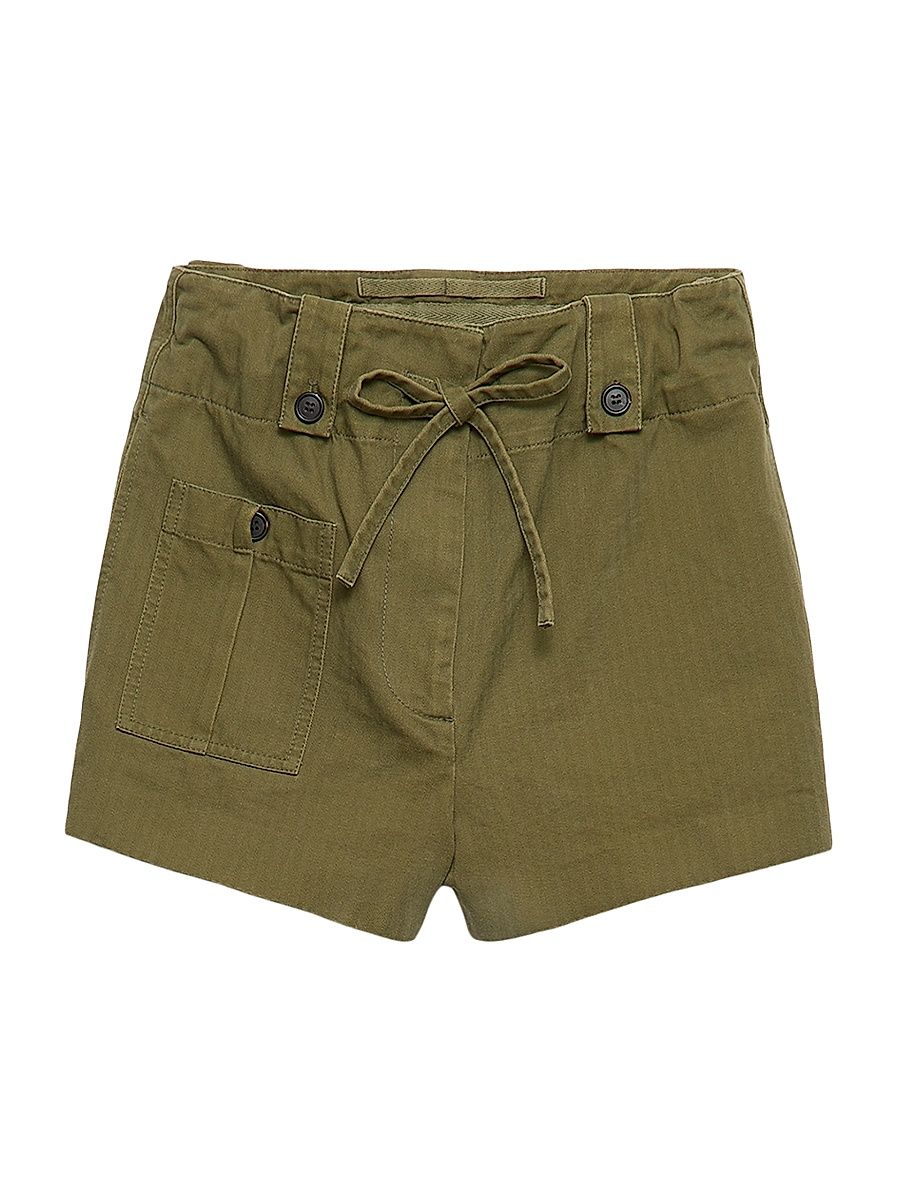 Women's Washed Chevron Shorts - Green - Size 10