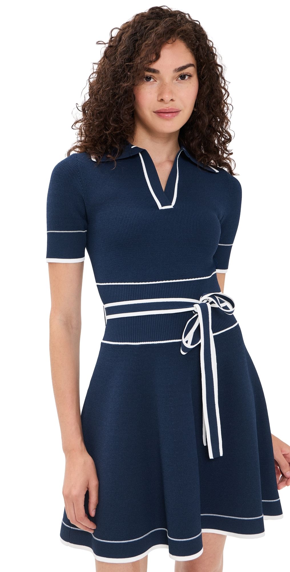 Shoshanna Maren Dress Navy/Ivory L