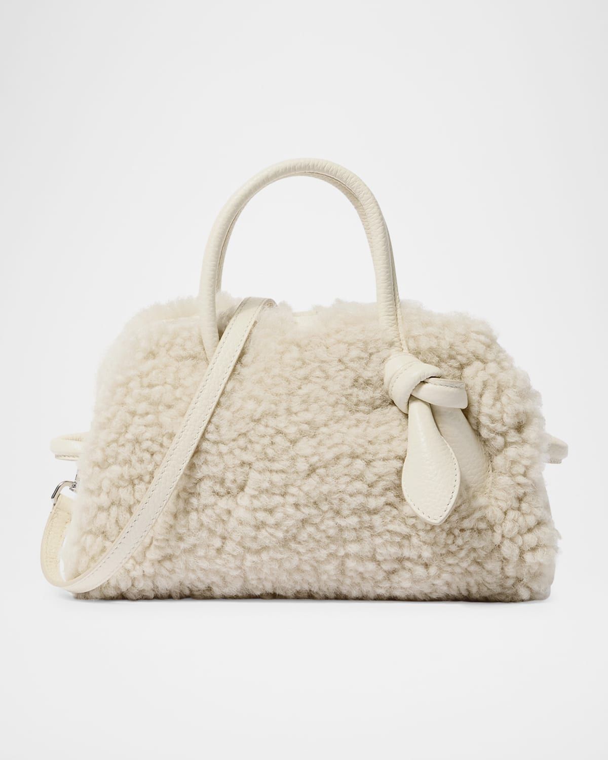 Le Petit Turismo Croc-Embossed Suede Bowling Bag