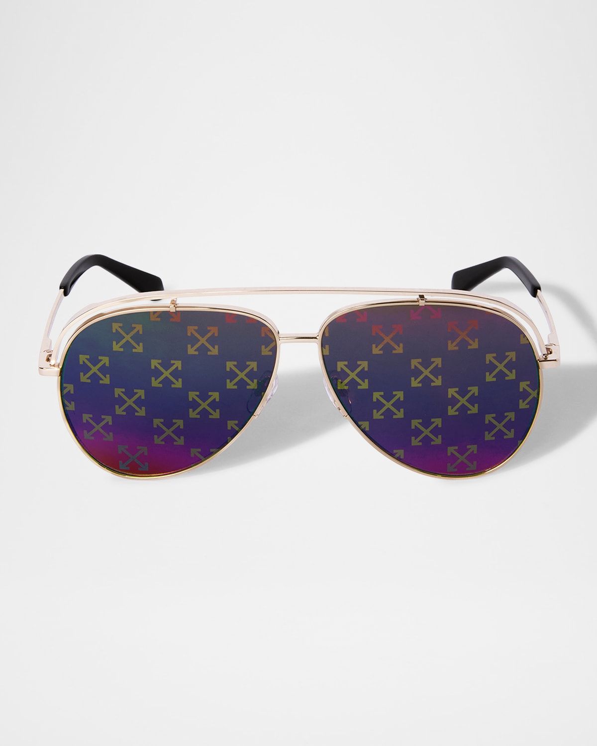 Men & apos;s Winner Arrow-Lens Metal Aviator Sunglasses