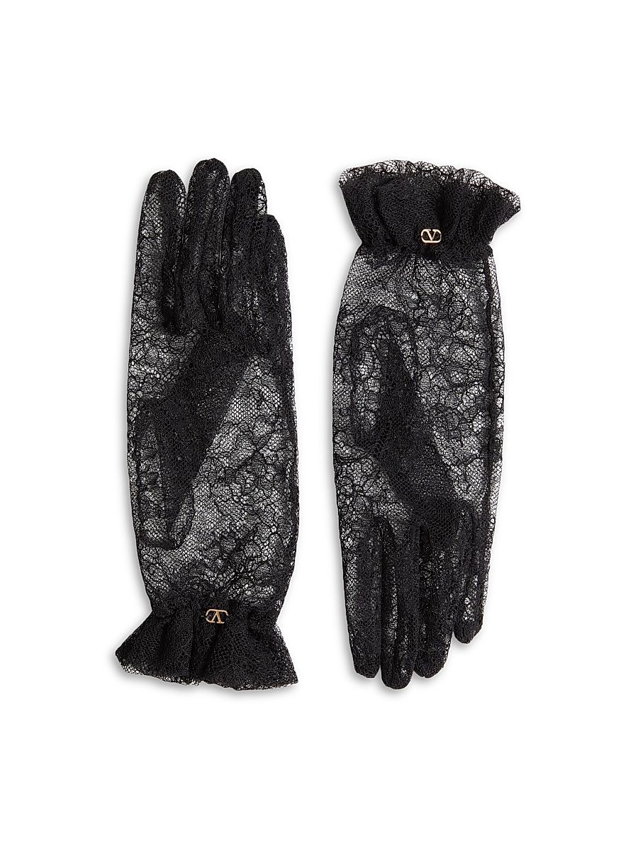 Women's Vlogo Signature Lace Gloves - Black - Size 6