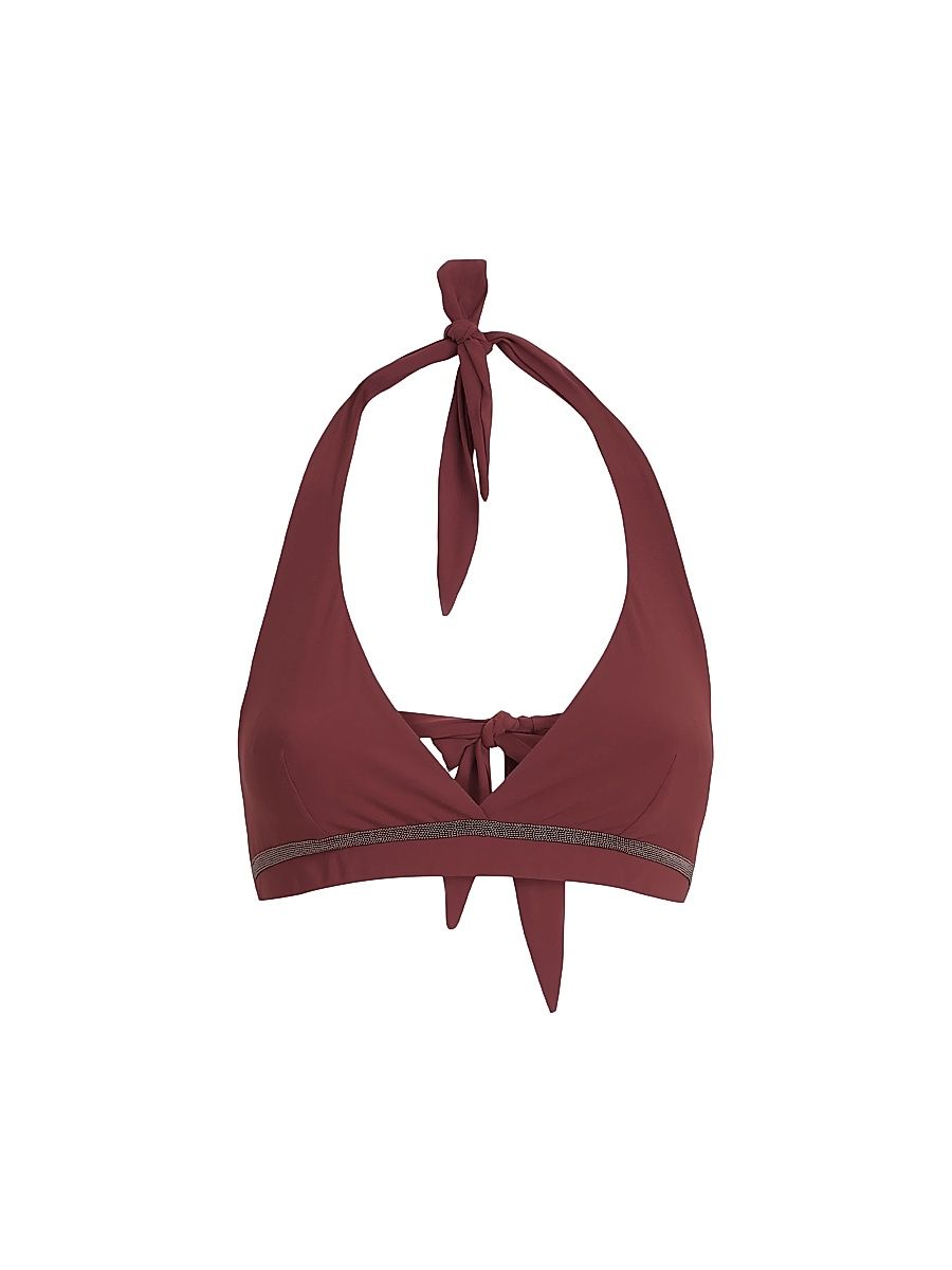 Women's Techno Jersey Bikini Top - Bordeaux - Size 4