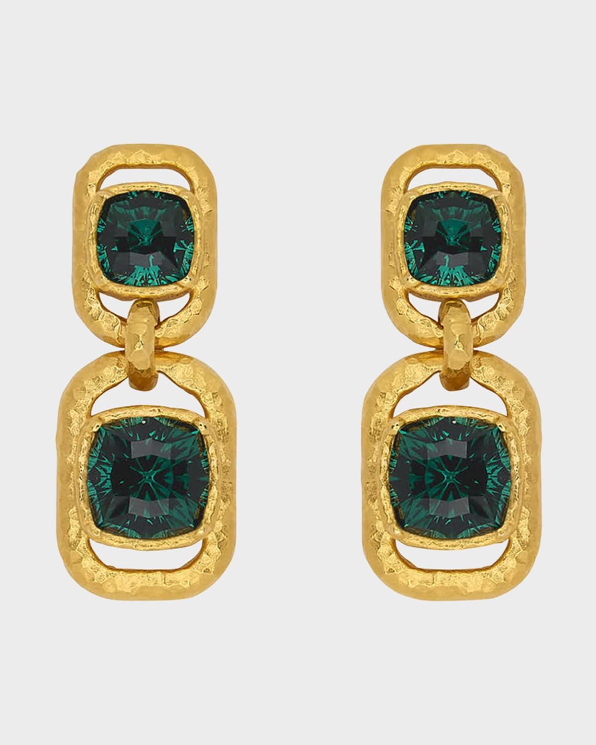 Rectangle Crystal Double Drop Earrings