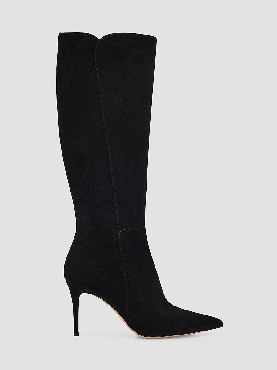 Women's Glen Cuissard 85MM Suede Stiletto Boots - Nero Black - Size 11