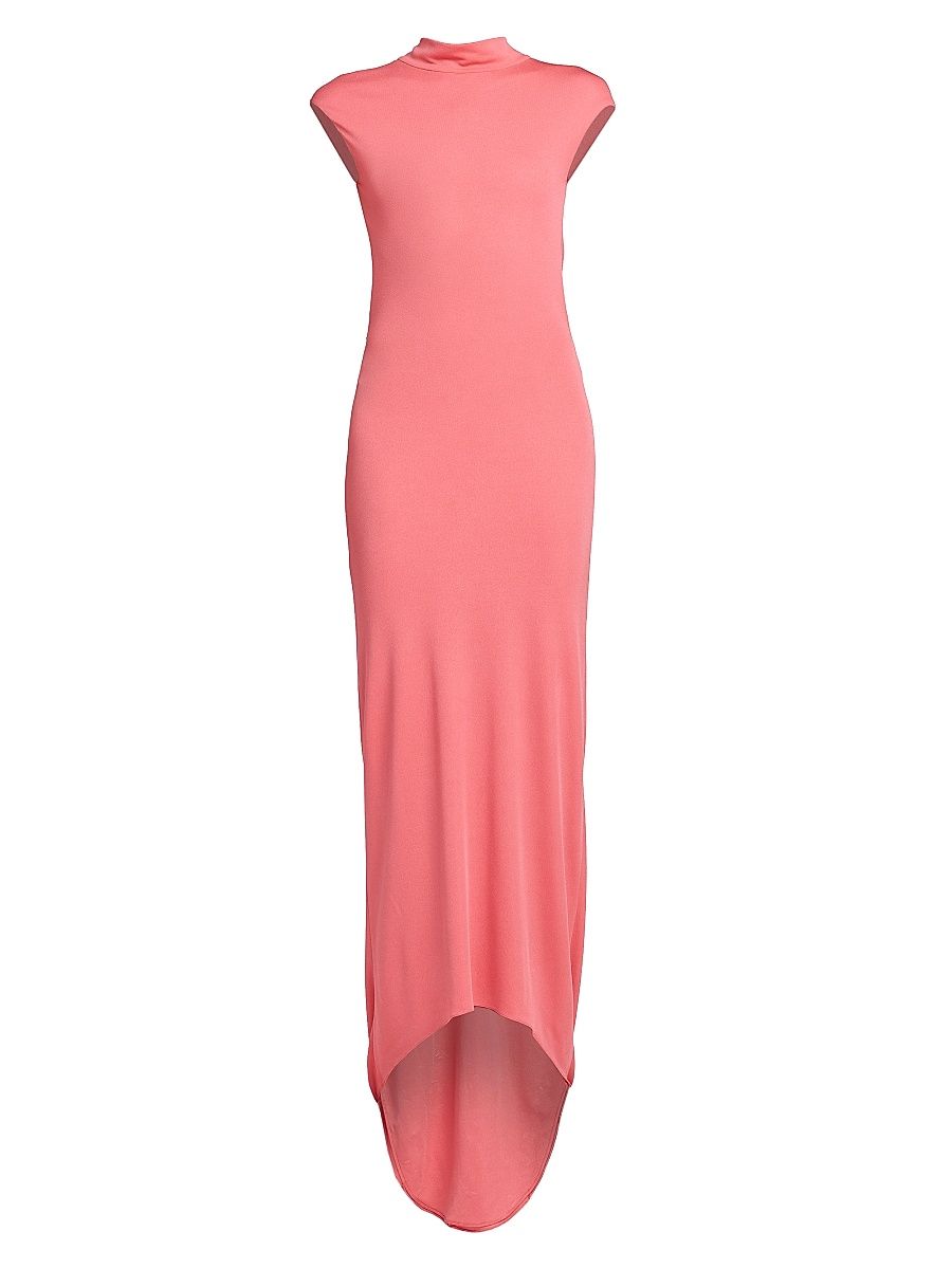 Women's Open-Back Crepe Jersey Gown - Coral - Size 10