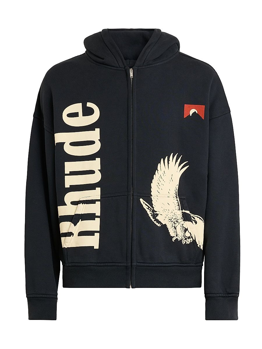 Men's Eagle Pass Zip-Front Hoodie - Vintage Black White - Size XL