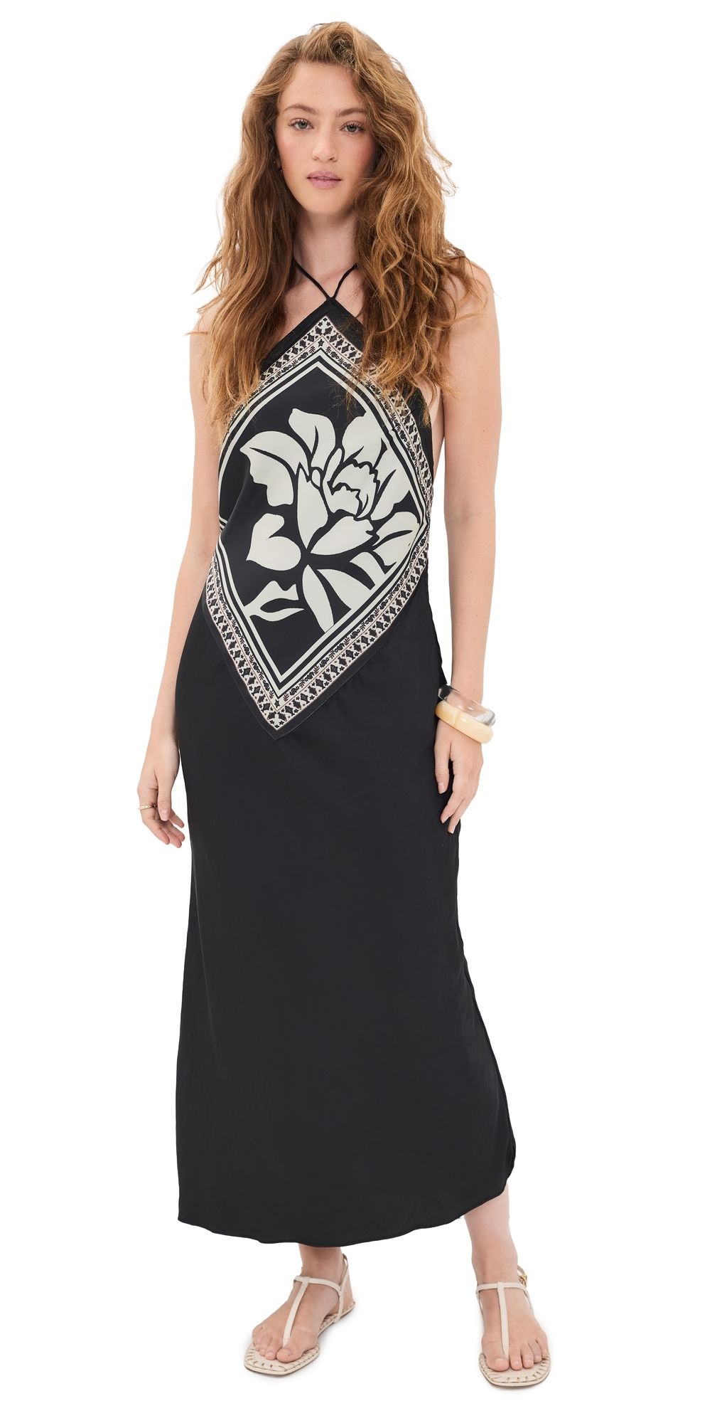 Free People Citrine Midi Dress Raven Combo XS