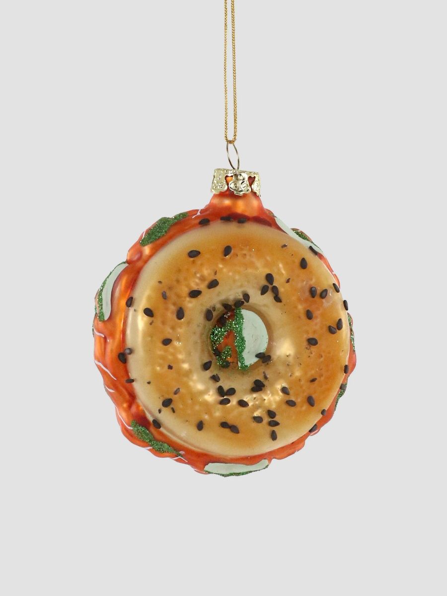 Cody Foster & Co Bagel With Lox Glass Ornament - Multi