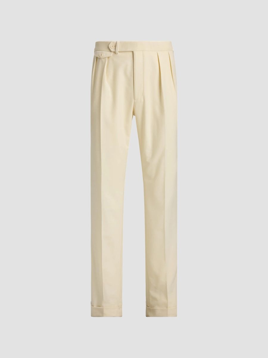Ralph Lauren Purple Label Men's Gregory Hand-Tailored Wool Trousers - Cream - Size 42