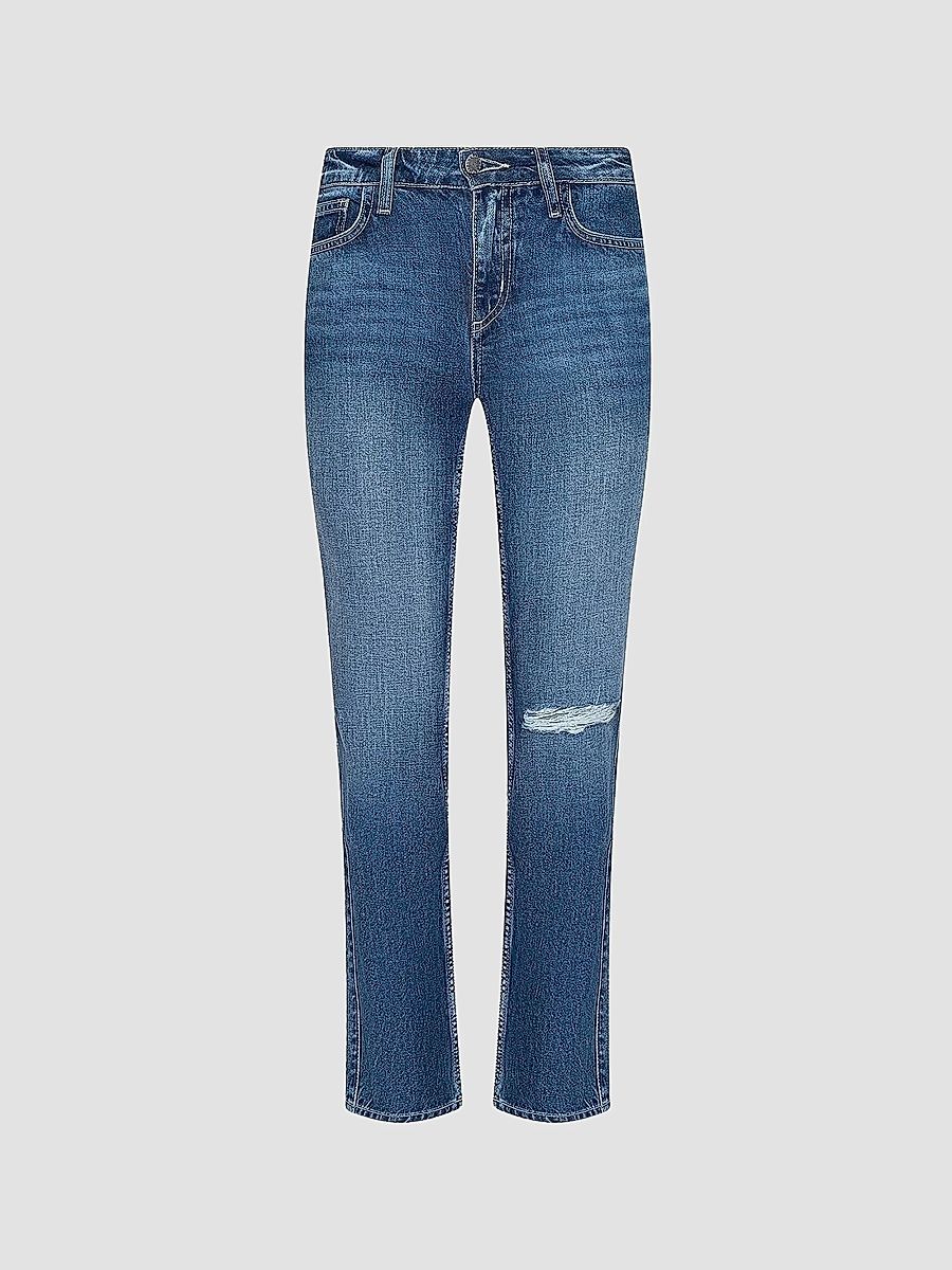 Women's Nevia Low-Rise Slouch Straight Jeans - Atlantis Destruct - Size 32
