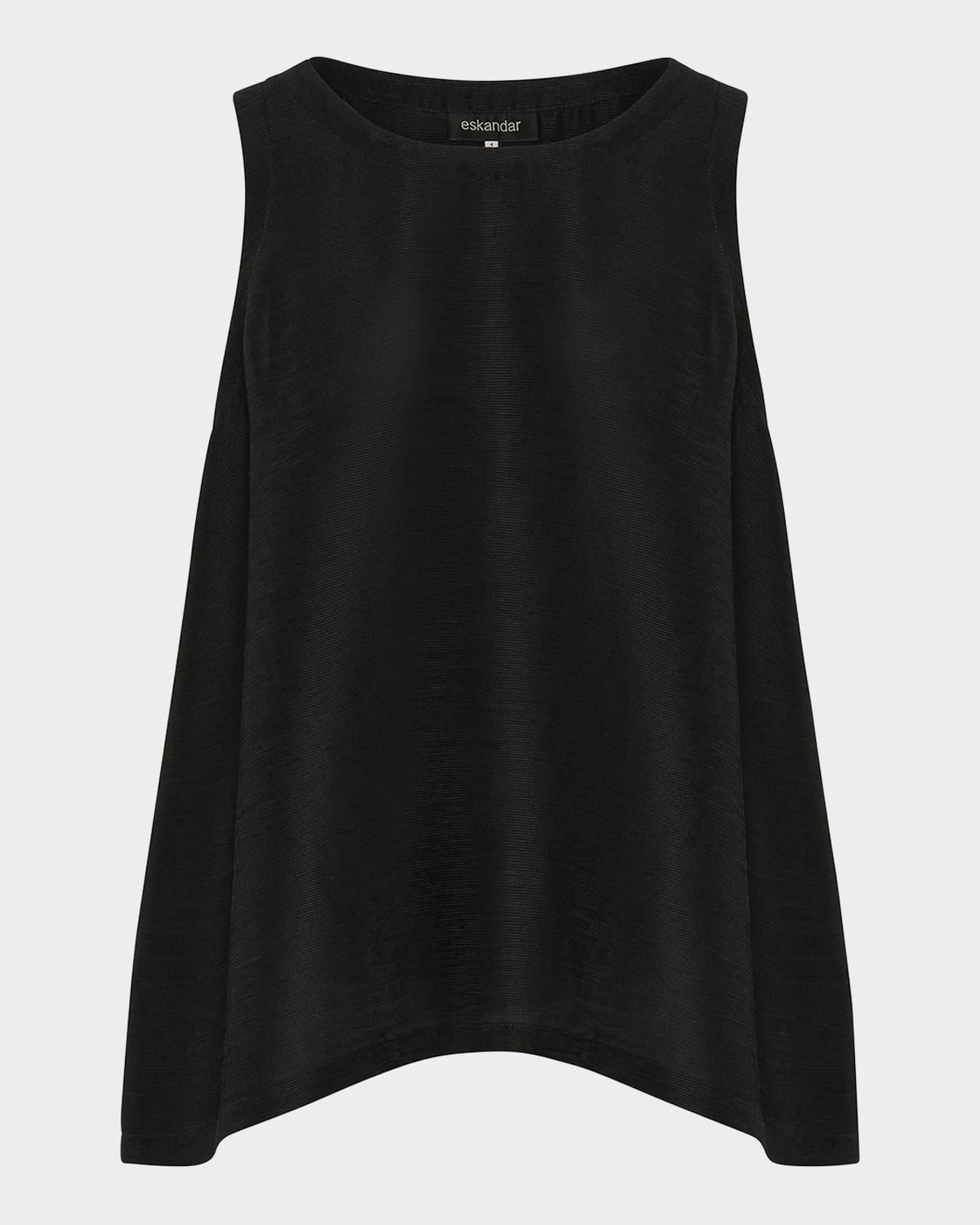 Silk Plisse A-Line Sleeveless Top (Mid Plus Length)