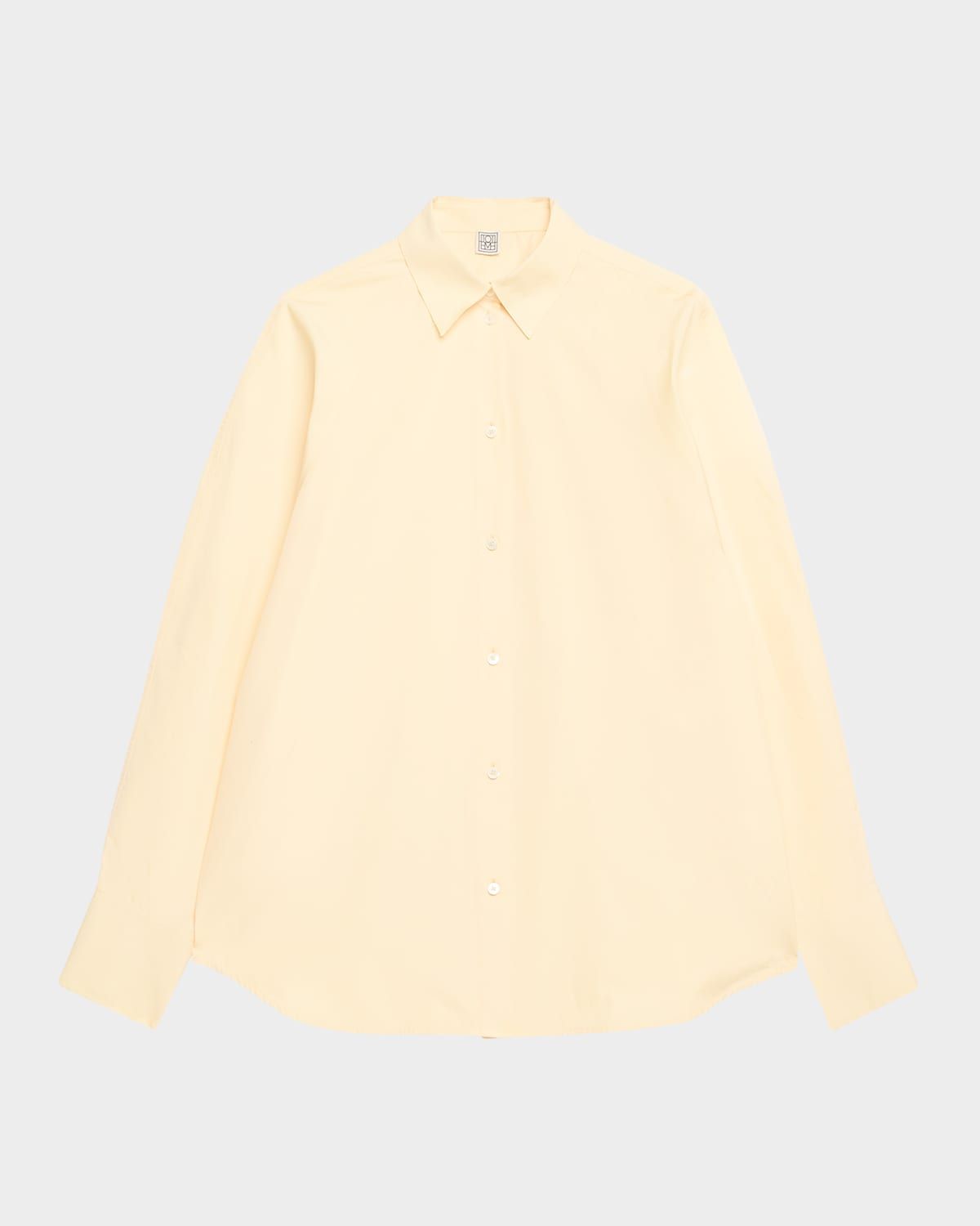 Raw-Edge Raglan-Sleeve Button-Down Shirt
