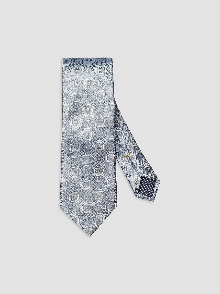 Men's Floral Medallion Silk Tie - Light Blue