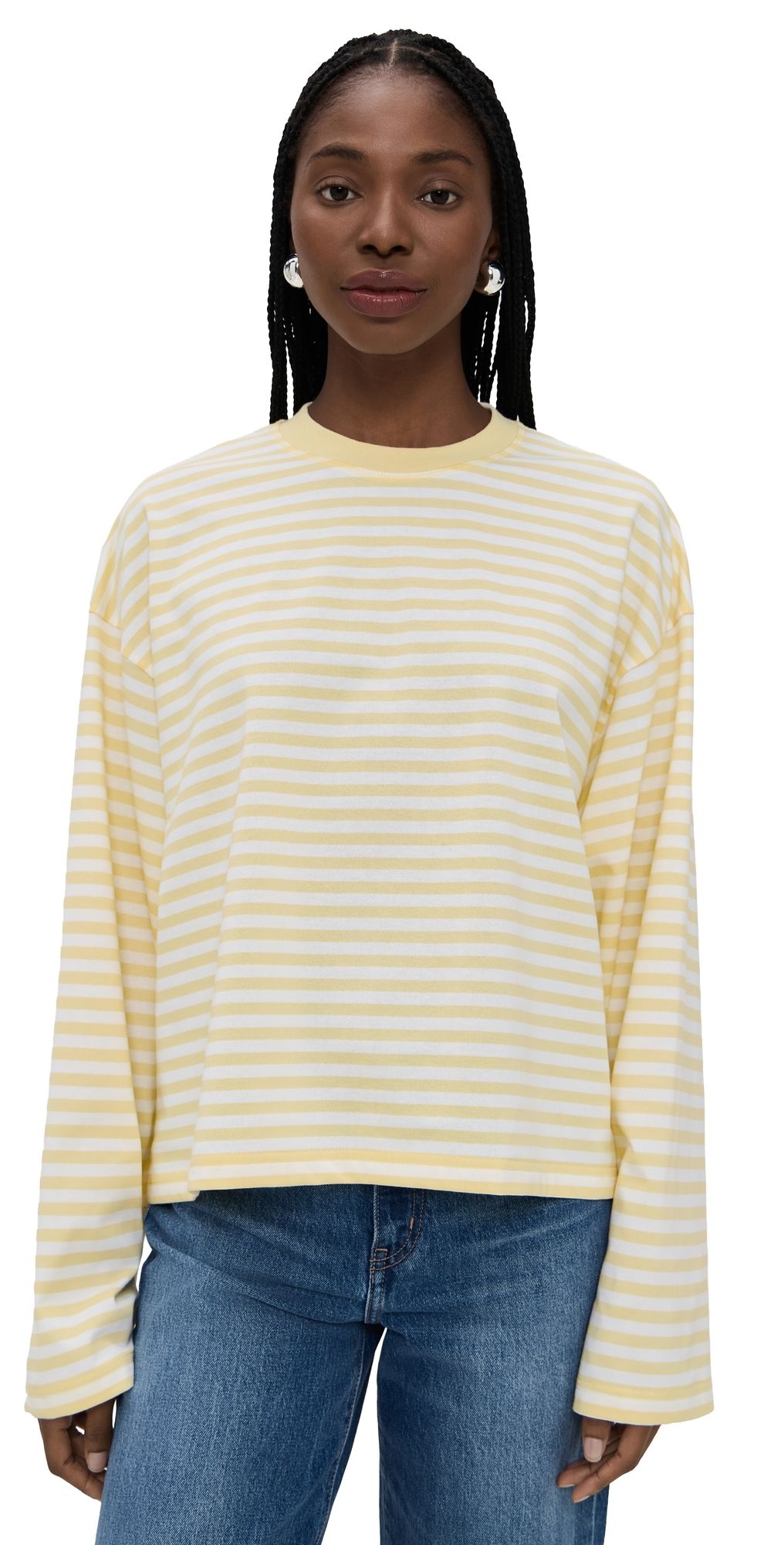 Lioness Bloom Long Sleeve Tee Lemon Stripe XL