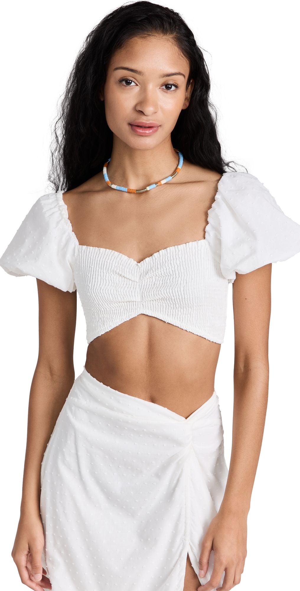Peixoto Louisa Crop Top White Lotus M