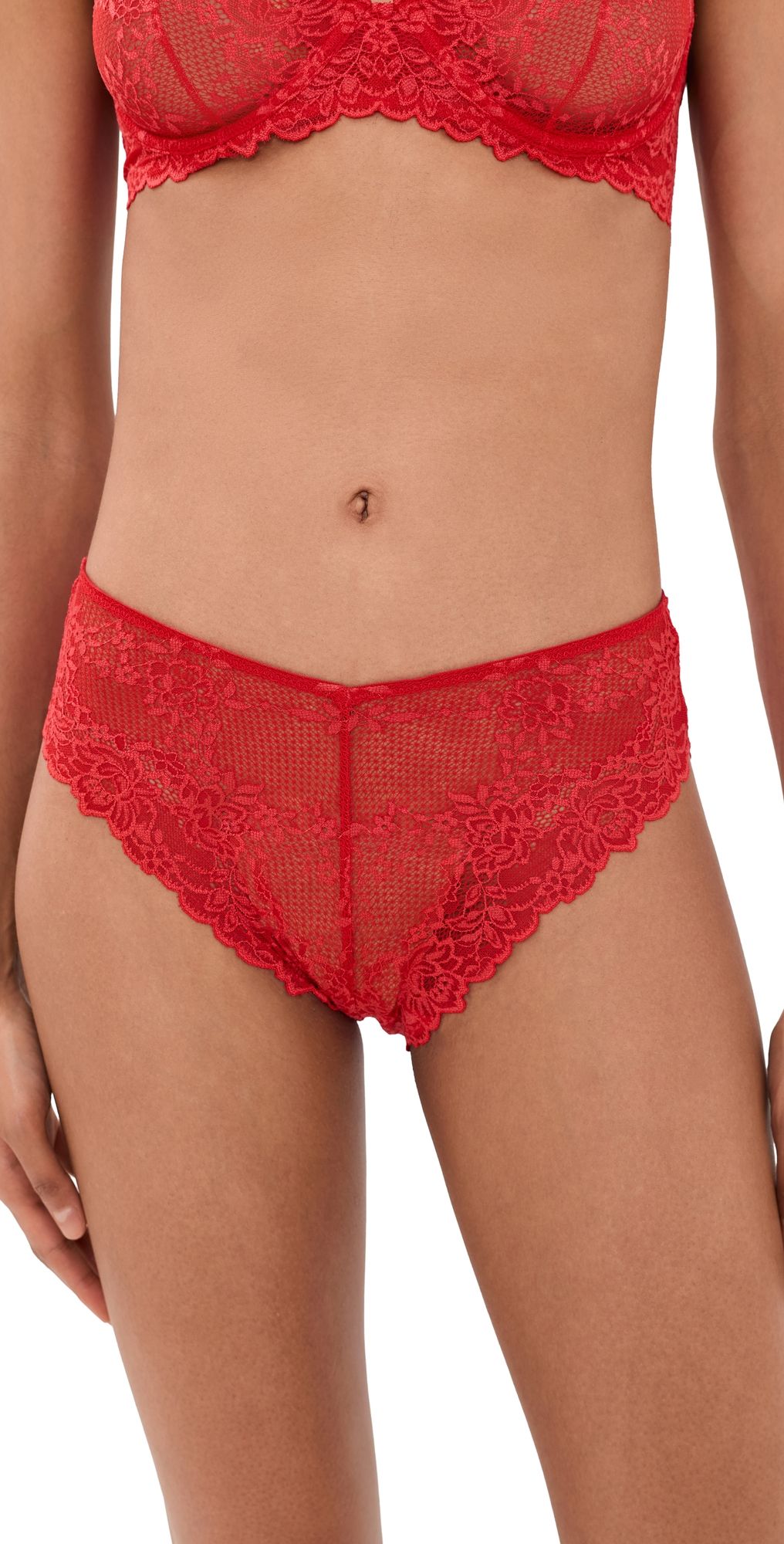 Natori Heavenly High Cut Bikini Panties Holiday Red XL