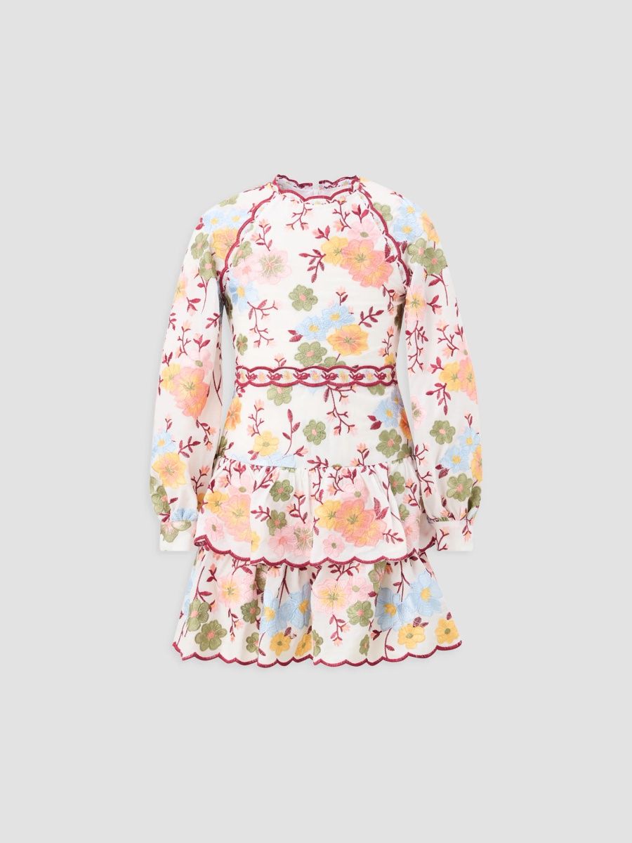 Girl's Little Girl's & Girl's Golden Hour Penelope Cotton Embroidery Mini Dress - Floral - Size 15