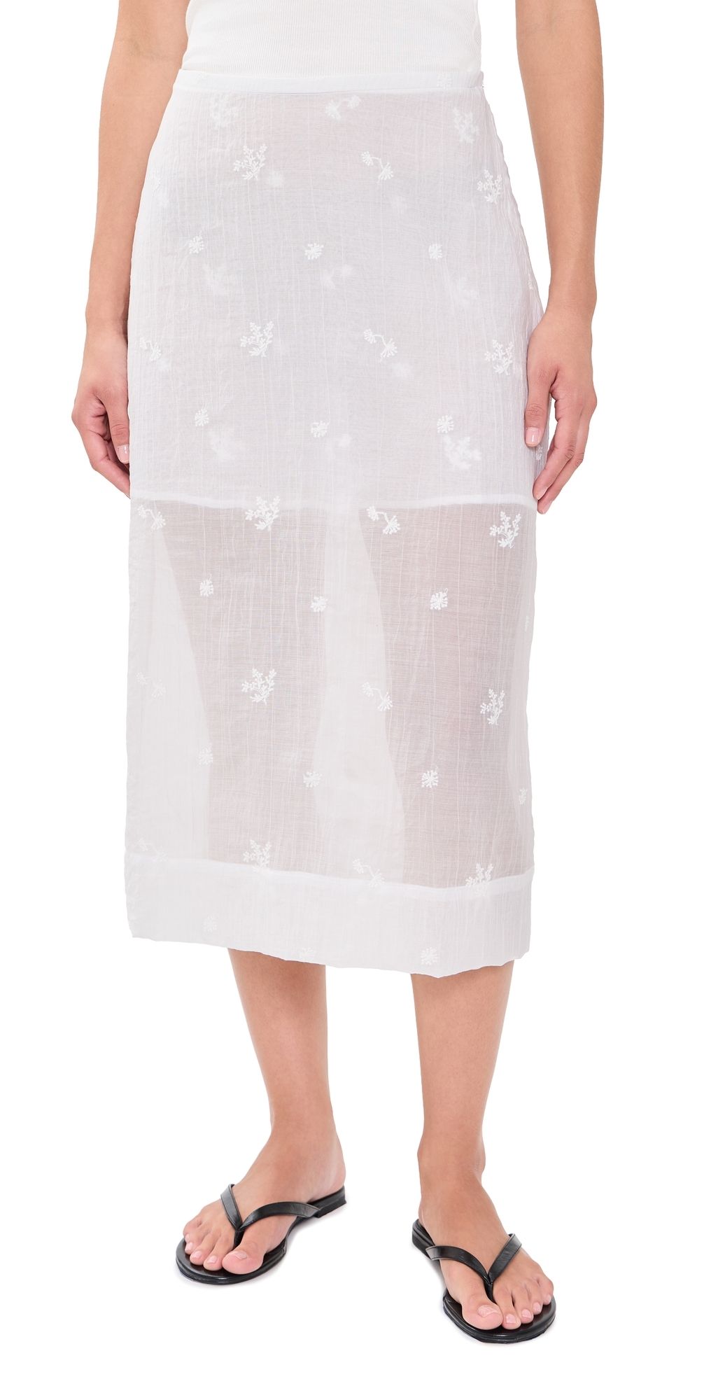 Secular Nicole Embroidered Skirt White XS