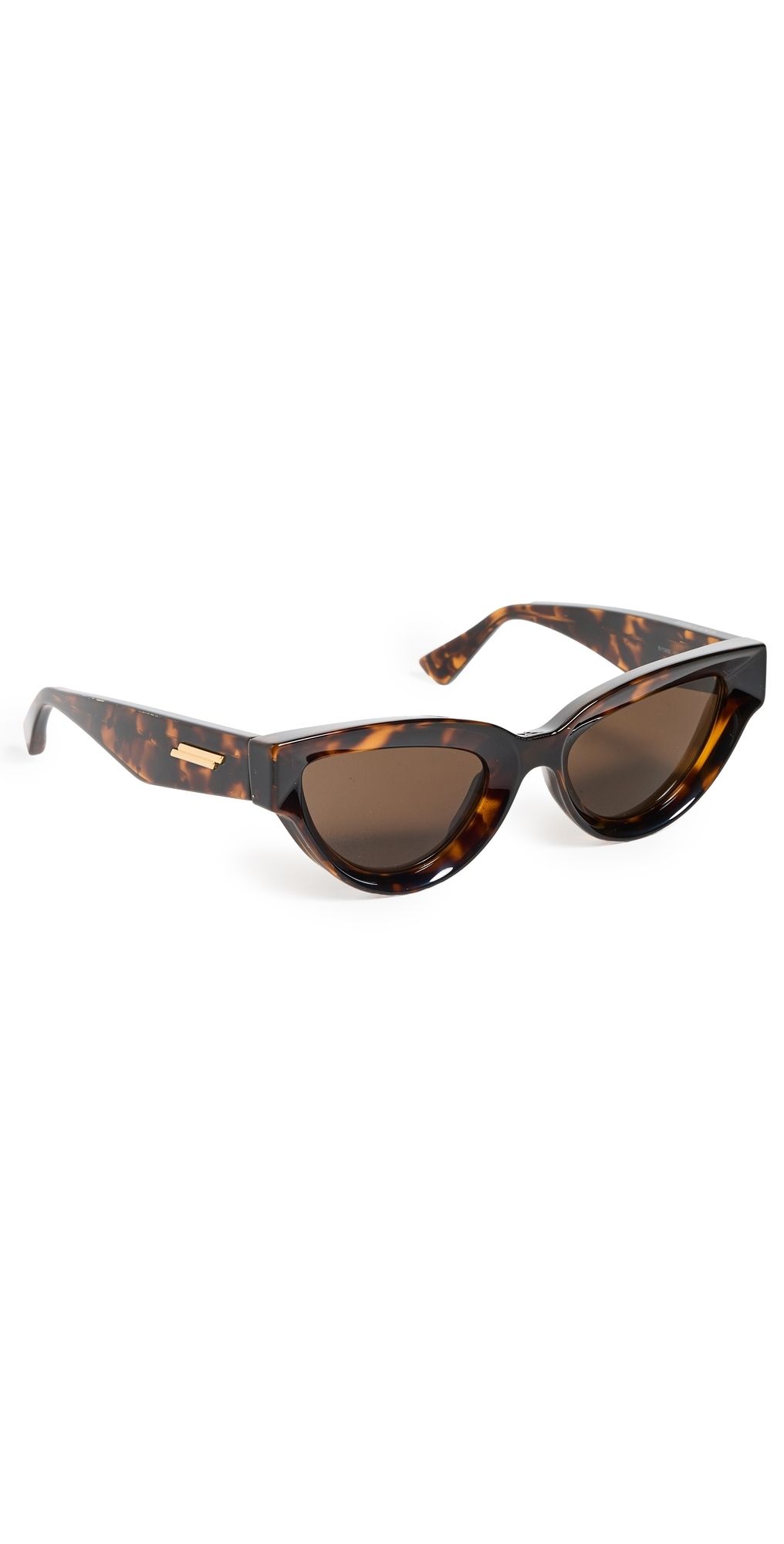 Bottega Veneta Bold Ribbon Narrow Sunglasses Havana-Havana-Brown One Size