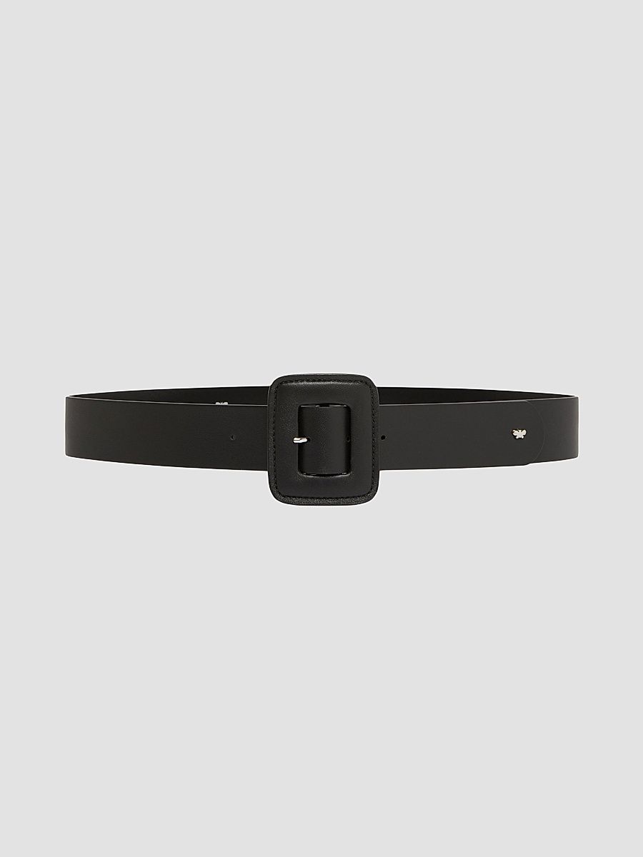 Women's Shiny Nappa Leather Belt - Black - Size Small