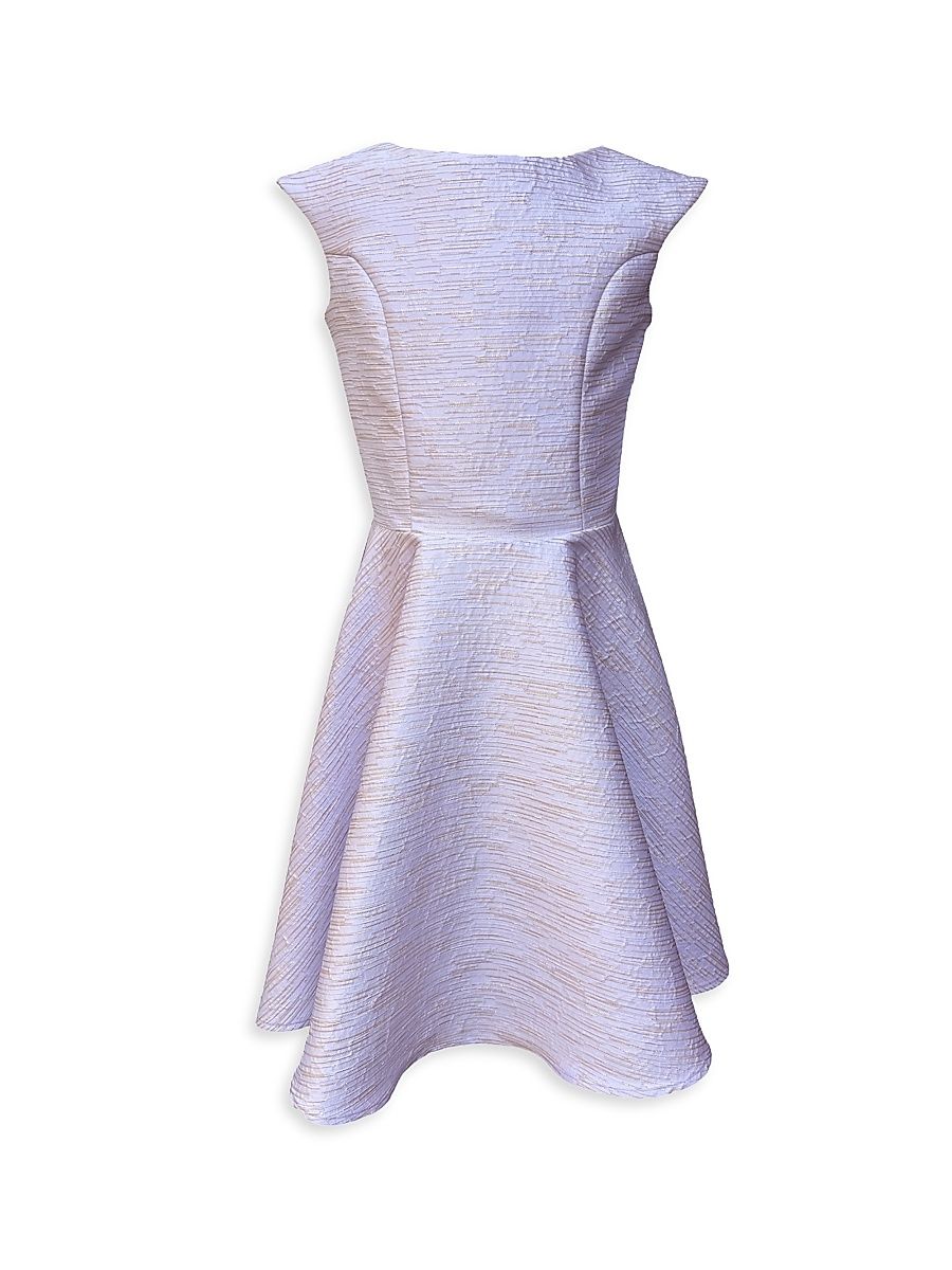 Girl's Lace Cap-Sleeve Dress - Lilac - Size 16