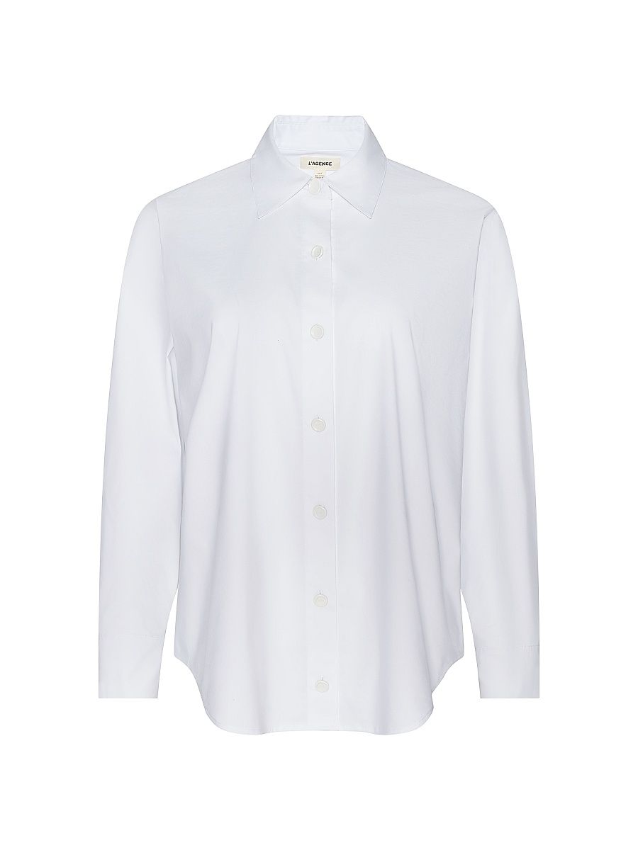 Women's Rylie Relaxed Button-Front Shirt - White - Size Small