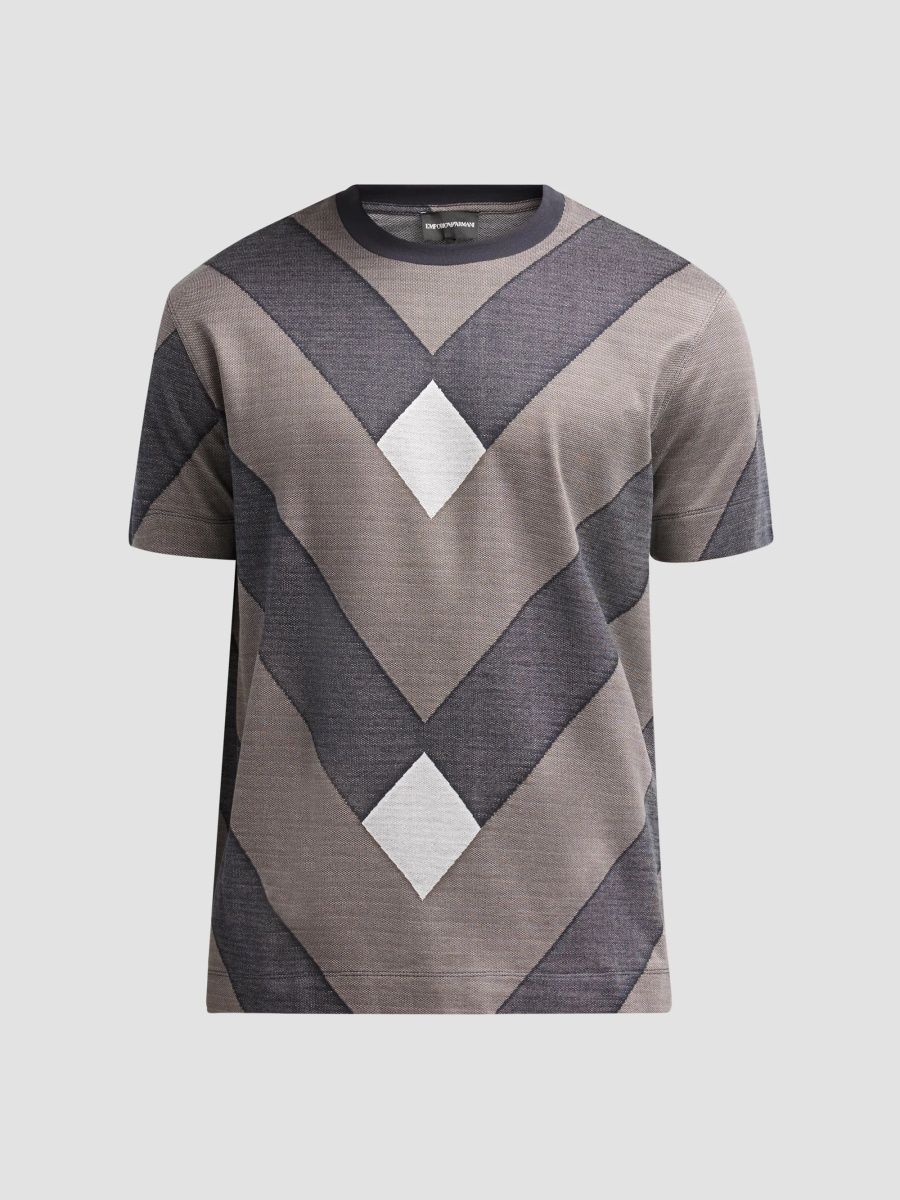Emporio Armani Men's Geometric-Print Jersey Crewneck T-Shirt - Multi - Size Medium