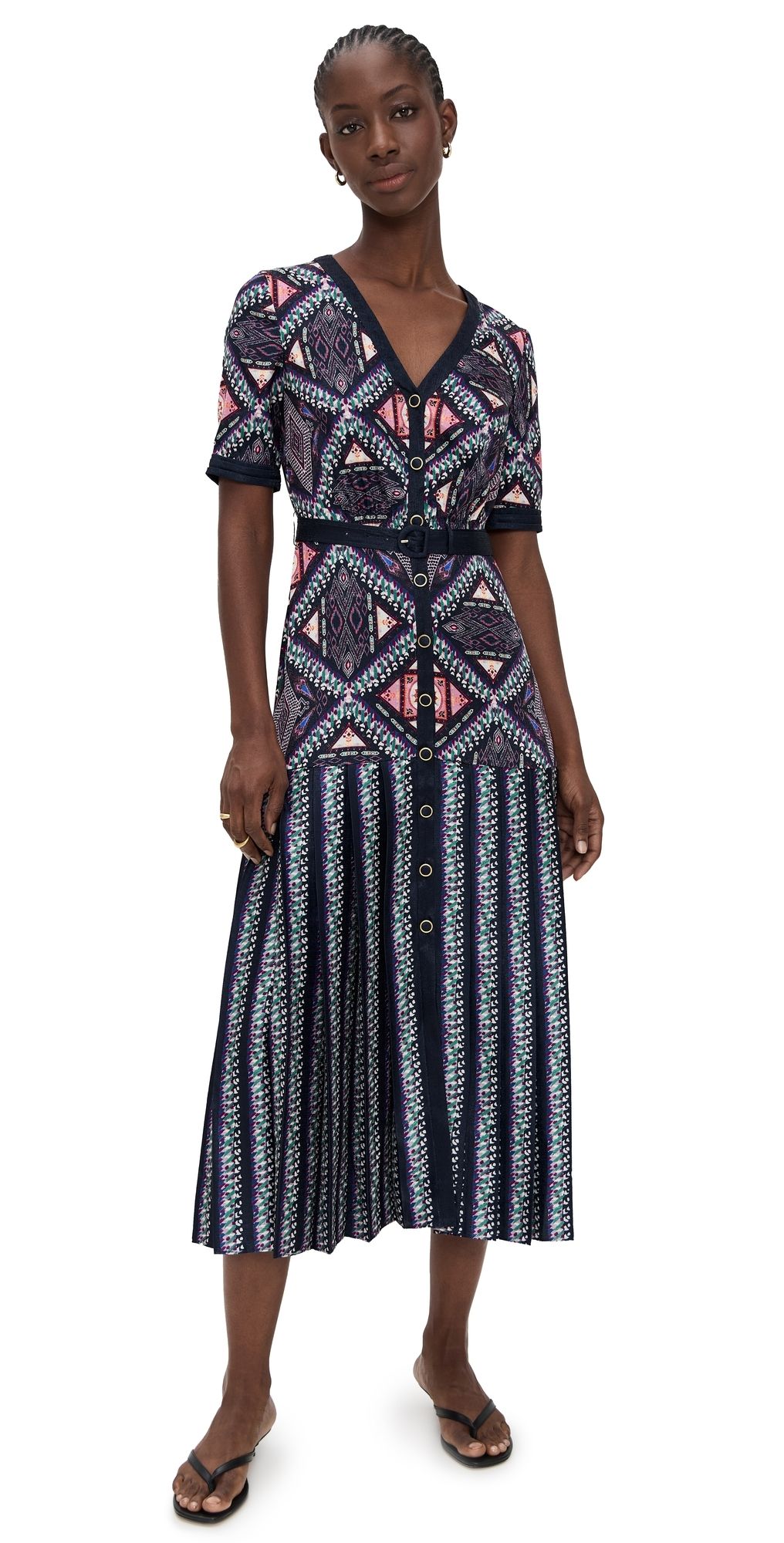 SALONI Lea Shirt C Dress Compass Navy/Ikat 4