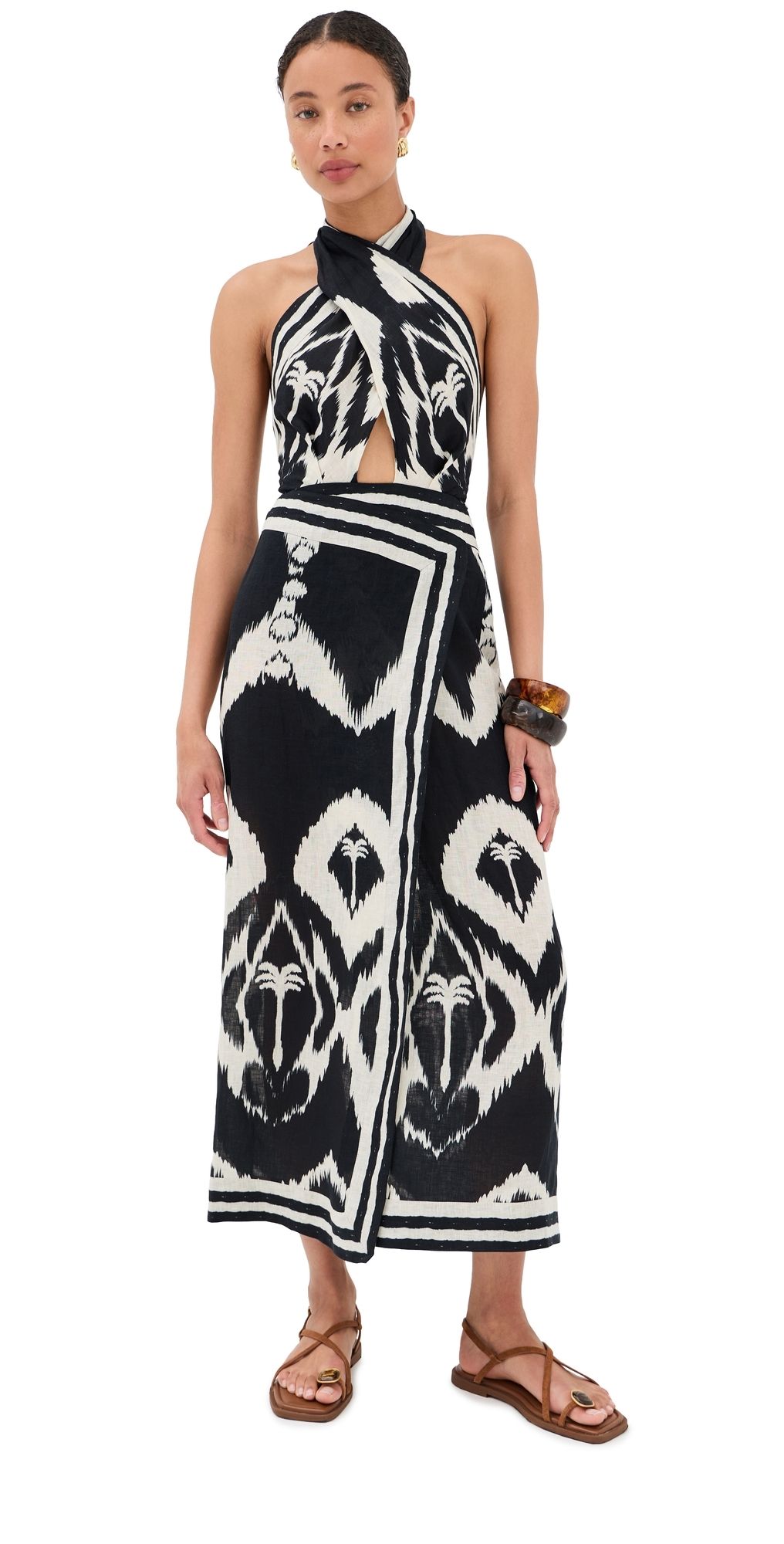 Johanna Ortiz Buen Viento Dress BLACK / ECRU 10